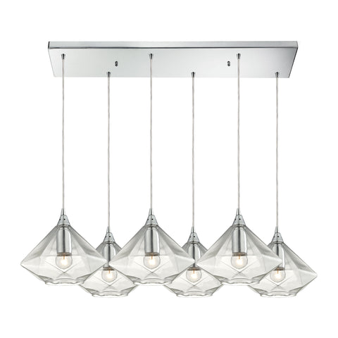 Geometrics Lig Polished Chrome Light Glass Vintage Fixture Ceiling Mini Pendant