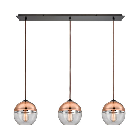 Revelo 3 Light Oil Rubbed Bronze Light Glass Vintage Fixture Ceiling Pendant