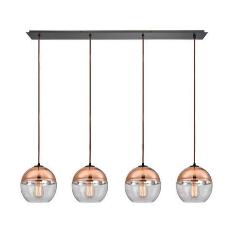 Revelo 4 Light Oil Rubbed Bronze Light Glass Vintage Fixture Ceiling Pendant