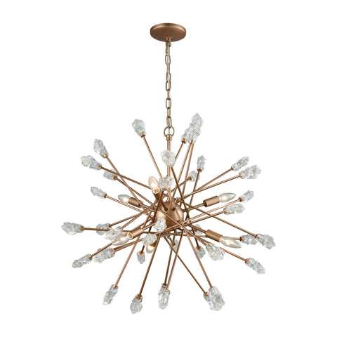 Serendipity 6-Light Matte Gold with Clear Bubble Glass Light Vintage Chandelier