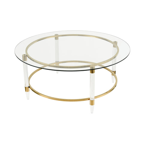 Pharoah's Chariot Gold Plated Clear Vintage Coffee Table