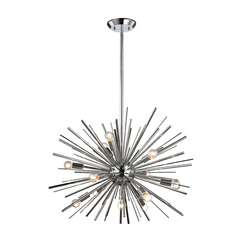 Starburst 12 Light In Chrome Polished Light Vintage Fixture Ceiling Pendant