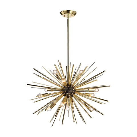 Starburst 12 Light In Gold Oil Rubbed Bronze Polished Light Ceiling Pendant