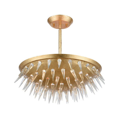 Sting Gold Leaf Light Fixture Ceiling Vintage Semi Flush Mount