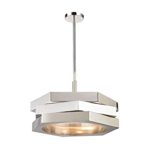 Facet 3 Light In Polished Nickel Light Vintage Fixture Ceiling Pendant