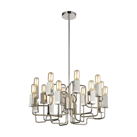 Symposium Polished Nickel Light Vintage Fixture Ceiling Chandelier