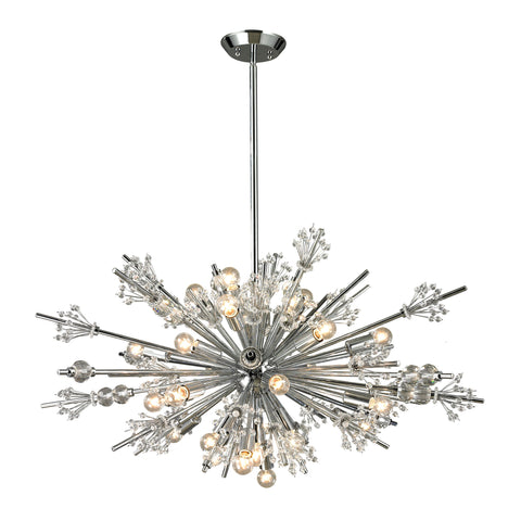 Starburst 24-Light Polished Chrome Light Vintage Fixture Ceiling Chandelier