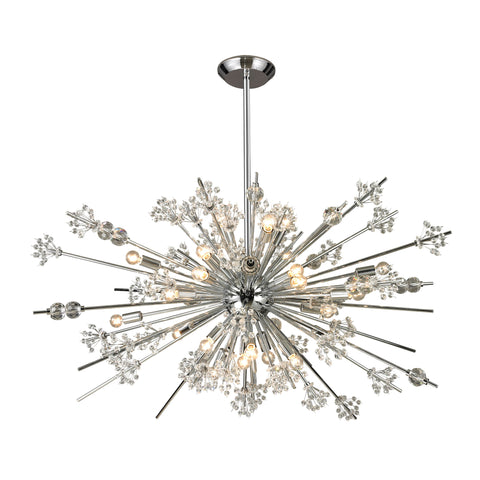 Starburst 29-Light Polished Chrome Light Vintage Fixture Ceiling Chandelier