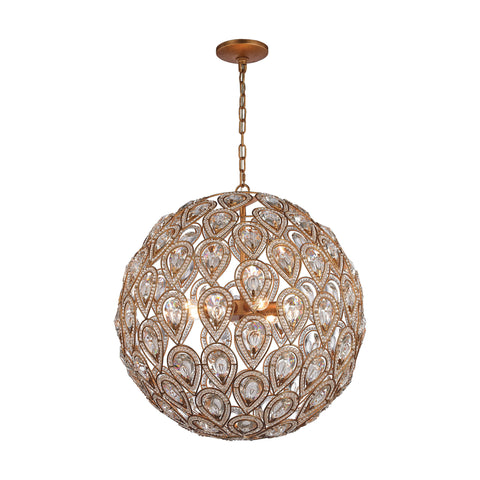 Evolve 8-Light Matte Gold Light Vintage Fixture Ceiling Chandelier