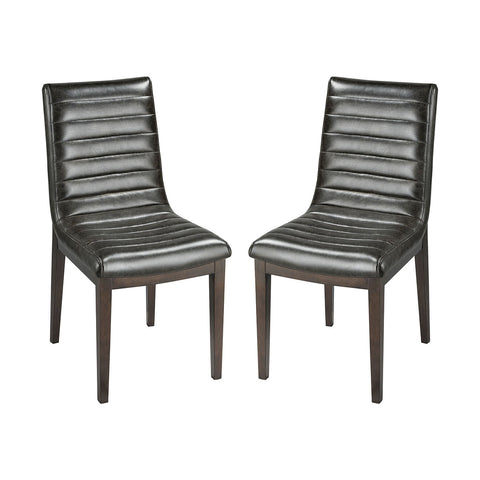 Supperclub PM Set Of 2 Aged Black Faux Leather Birch Wood Stain Dining Chair