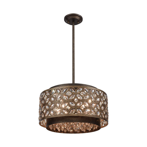 Rosslyn 5 Mocha/Deep Bronze Light Glass Vintage Fixture Ceiling Pendant