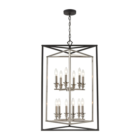 Salinger 12-Light Charcoal Light Glass Vintage Fixture Ceiling Pendant