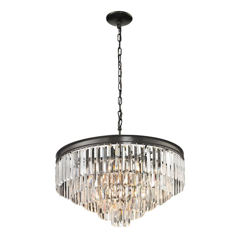 Palacial 5+1-Light Oil Rubbed Bronze with Clear Crystals Light Chandelier