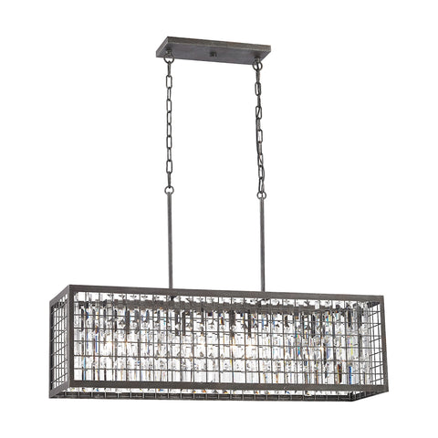 Nadina 4-Light Silverdust Iron Light Vintage Fixture Ceiling Chandelier