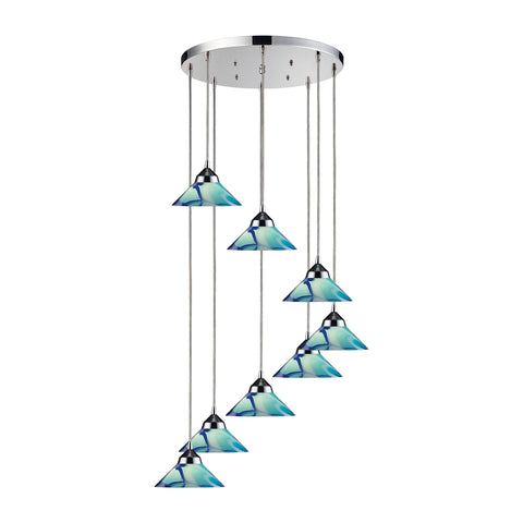 Light Glass Polished Chrome Vintage Fixture Ceiling Pendant