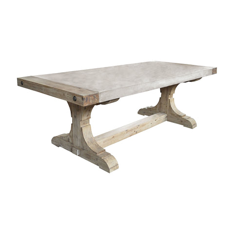 Pirate In Concrete Wood Waxed Atlantic Finish Room Banquet Dining Table