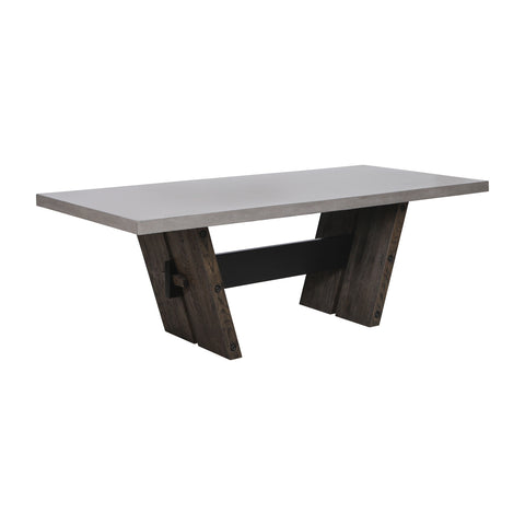 Hoss Heritage Oak Polished Concrete Vintage Room Banquet Dining Table