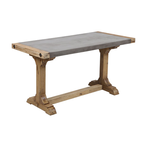 Pirate Atlantic Brush Polished Concrete Vintage Carved Console Table Desk