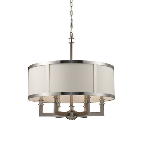 Seven Springs 6-Light Satin Nickel Light Vintage Fixture Ceiling Chandelier