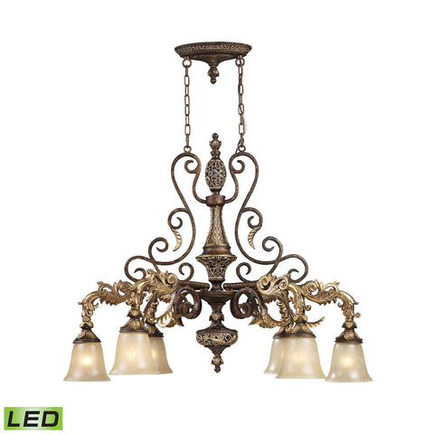 Regency 6-Light Burnt Bronze Includes LED Bulb(s) Light Vintage Chandelier