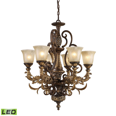 Regency 6-Light Burnt Bronze Includes LED Bulb(s) Light Vintage Chandelier