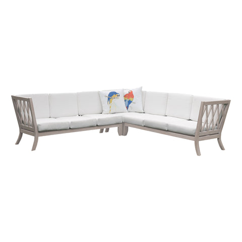 Hilton Outdoor Sectional (Set Of 15) White Vintage Pillow Sofa Cushion