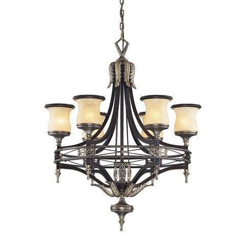 Georgian Court 6-Light Antique Bronze Vintage Fixture Ceiling Chandelier