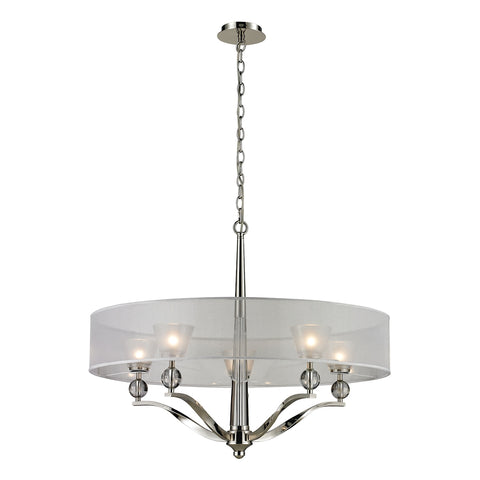 Corisande 5-Light Polished Nickel Light Vintage Fixture Ceiling Chandelier