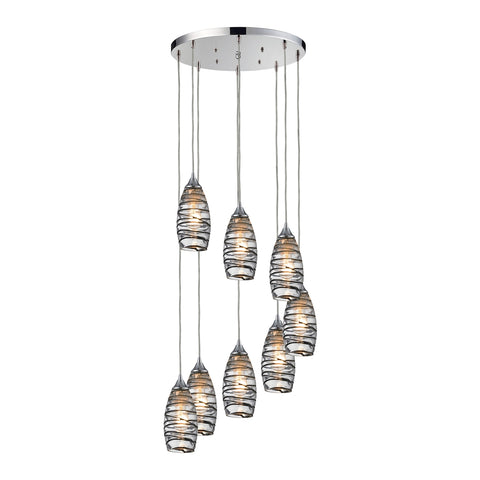 Light Glass Polished Chrome Vintage Fixture Ceiling Pendant