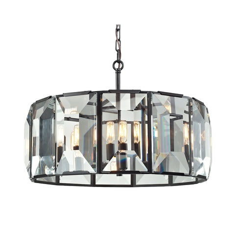 Garrett 6-Light Oil Rubbed Bronze with Crystal-cut Glass Light Chandelier