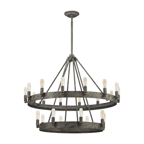 Lewisburg 22-Light Malted Rust Light Vintage Fixture Ceiling Chandelier