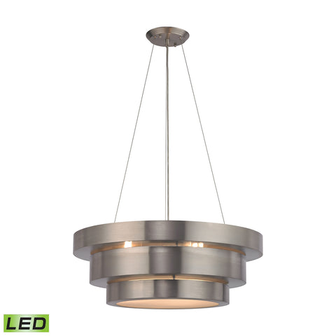 Layers 3-Light Brushed Stainless Includes LED Bulb(s) Light Vintage Chandelier