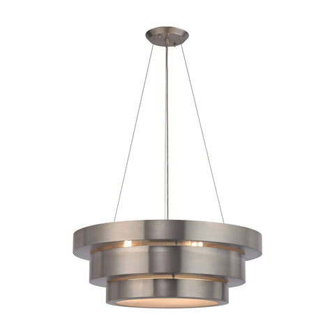 Layers 3-Light Brushed Stainless Light Vintage Fixture Ceiling Chandelier