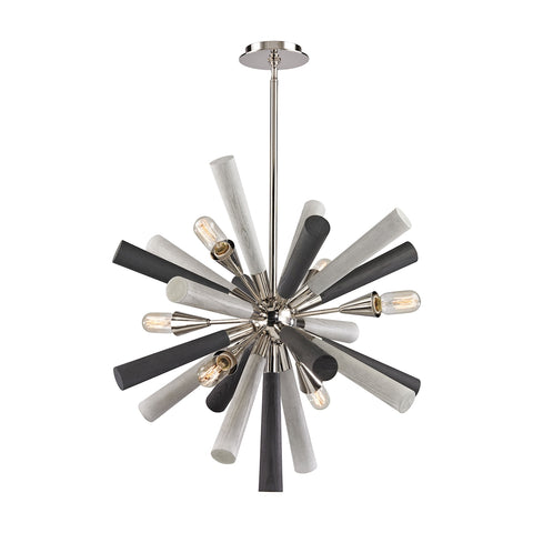 Solara 6-Light Polished Nickel Light Vintage Fixture Ceiling Chandelier