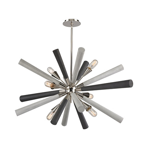 Solara 6-Light Polished Nickel Light Vintage Fixture Ceiling Chandelier