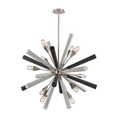 Solara 10-Light Polished Nickel Light Vintage Fixture Ceiling Chandelier