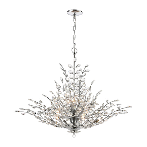 Crystique 12-Light Polished Chrome with Clear Crystal Light Vintage Chandelier