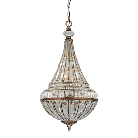 Empire Collection 6 light Mocha Light Glass Vintage Fixture Ceiling Pendant