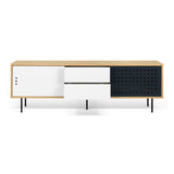 Tema Dann 201 Dots Oak Sideboard with Black Steel Feet