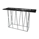 Tema Helix Marble Console with Black Steel Legs