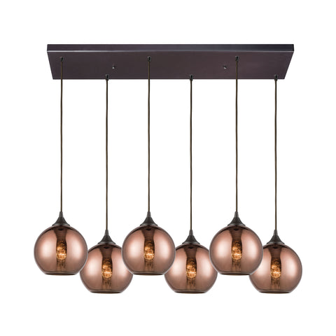 Copperhead 6 Oil Rubbed Bronze Light Glass Vintage Fixture Ceiling Pendant