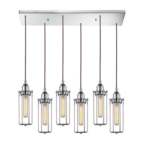 Fulton Polished Chrome Light P Light Glass Vintage Fixture Ceiling Mini Pendant