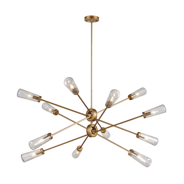 Xenia 12-Light Matte Gold Light Vintage Fixture Ceiling Chandelier