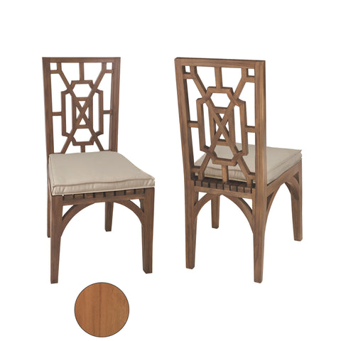 Teak Garden Dining In Euro Teak Oil (Set Of 2) Mid Century Modern Dining Chairs