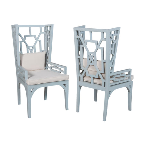 Manor Wing Set Of 2 Cool Mist Modern Lounge Dining Chair