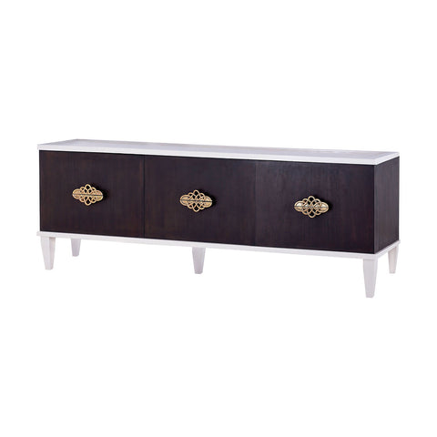 Gosford Console Cappucino Foam Smoke Finish Entertainment Cabinet Credenza