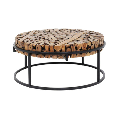 Suar Slice Black Natural Vintage Coffee Table