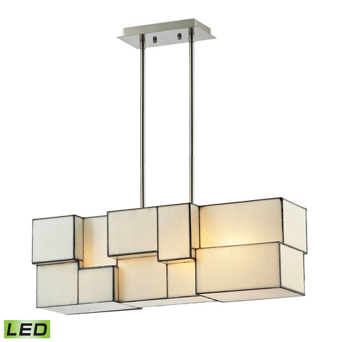 Cubist 4-Light Brushed Nickel Includes LED Bulb(s) Light Vintage Chandelier