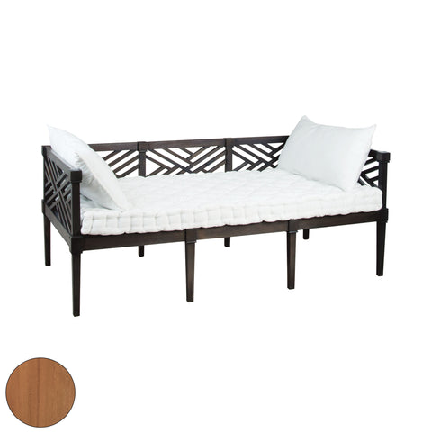 Teak Daybed In Euro Teak Oil Wedge Backrest Support Headboard