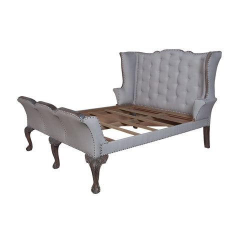 Heritage King Sleigh Bed Heritage Dark Grey Stain Backrest Support Headboard